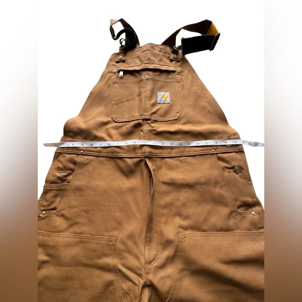 NWT CARHARTT Men’s Duck Bib Overalls Relaxed Fit 38x32 Double Knee